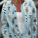 Moxley | Cardigan en maille à motif félin