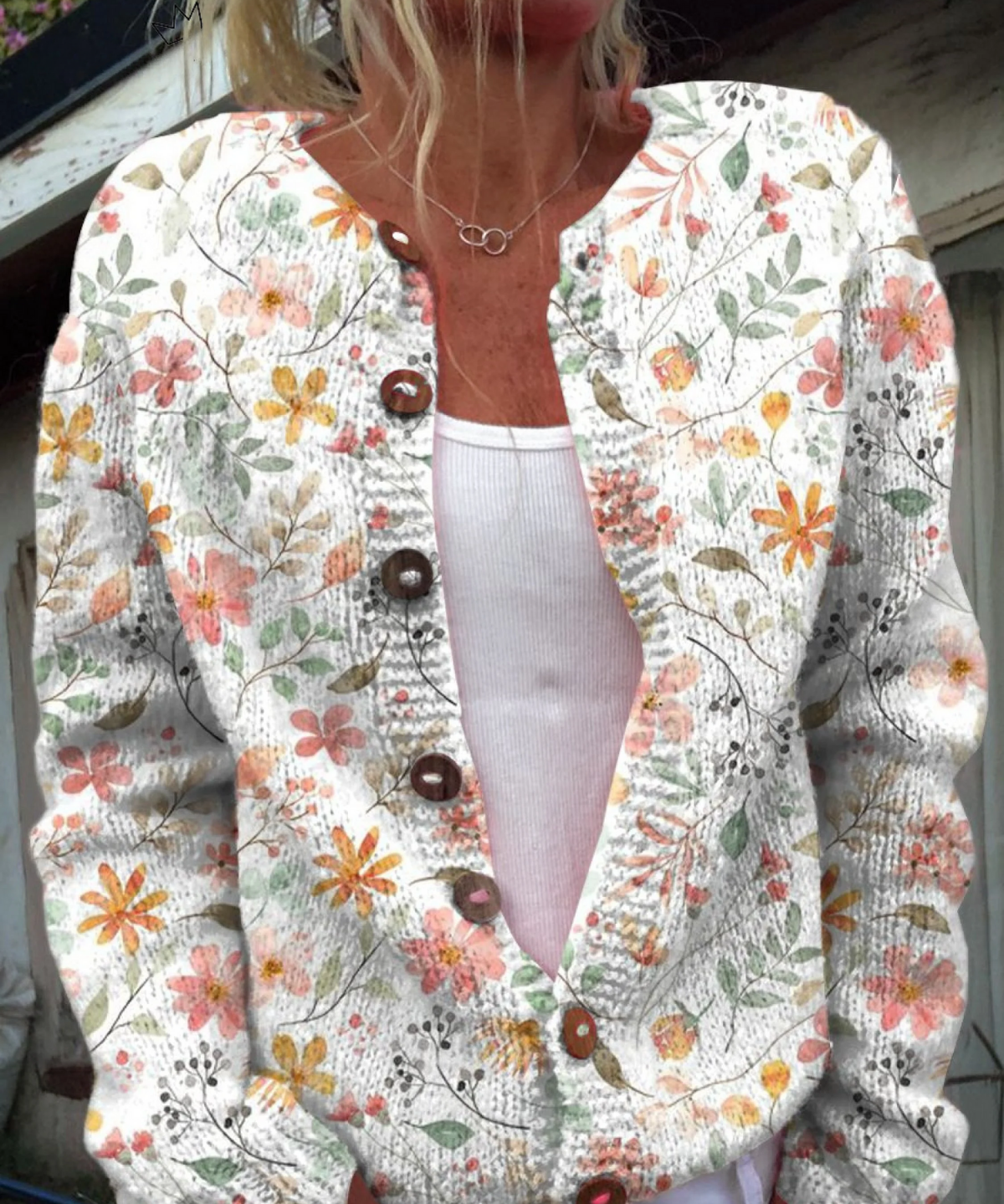 Greta™ | Cardigan en maille floral vintage