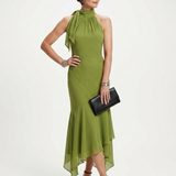 Wanda | Sukienka Midi Halter z Drapowaniem