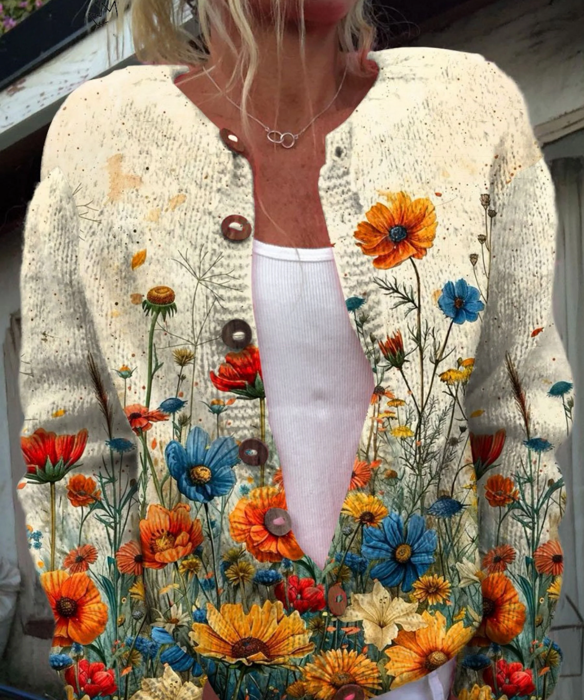 Tansy™ | Cardigan en maille à imprimé floral vintage