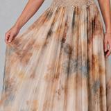 Elavenue | Sukienka Maxi Halter z Koronkową Talią
