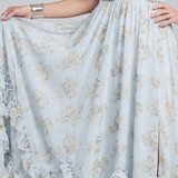 Alesia | Sukienka Maxi Halter z Koralkowymi Ramiączkami