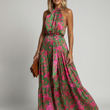 Rowen | Sukienka Midi Halter z Drapowaniem