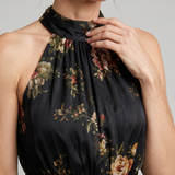 Sior | Sukienka Midi Halter w Kwiatowy Wzór