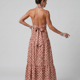 Amara | Sukienka Midi Halter z Wycięciem