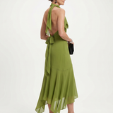 Wanda | Sukienka Midi Halter z Drapowaniem