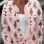 Moxley | Cardigan en maille à motif félin