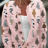 Moxley | Cardigan en maille à motif félin