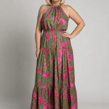 Rowen | Sukienka Midi Halter z Drapowaniem