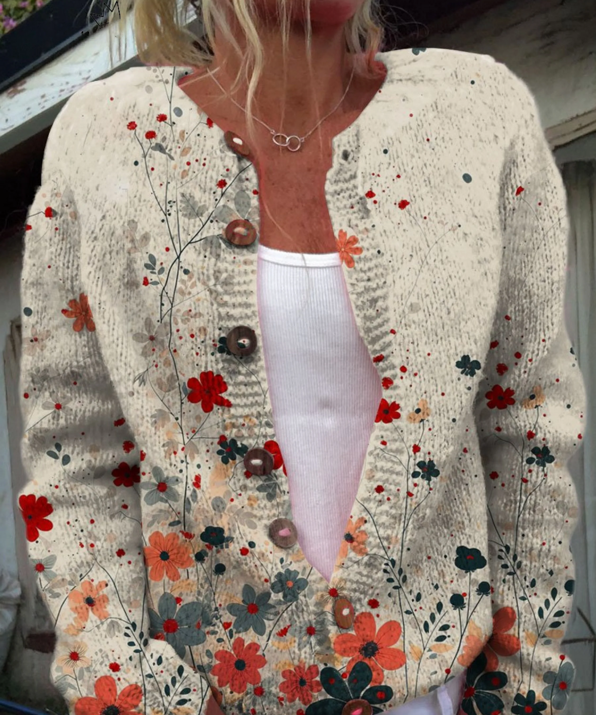 Sabrina™ | Cardigan en maille floral vintage