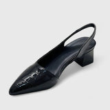 Aleksandra – Eleganckie Czółenka Slingback na Niskim Obcasie