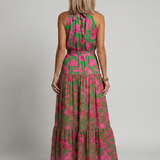 Rowen | Sukienka Midi Halter z Drapowaniem