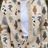 Moxley | Cardigan en maille à motif félin